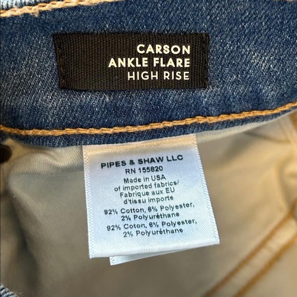 Veronica Beard Carson High-Rise Ankle Flare Denim Jeans | Mystic Blue Wash | 27 - Picture 7 of 11